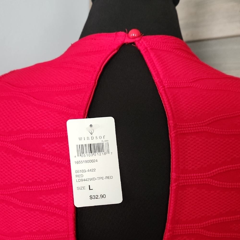 Windsor Red Ribbed Halter Bodycon Mini Dress - Picture 6 of 8